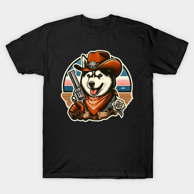 Husky Cowboy T-Shirt by k9-tee